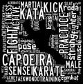 Text Cloud of Martial Arts with shape Royalty Free Stock Photo