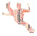 Text Cloud of Martial Arts with shape