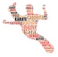 Text Cloud of Martial Arts with shape Royalty Free Stock Photo
