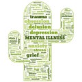 mental illness text cloud theme for a poster print Royalty Free Stock Photo