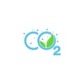 Text co2 aqua scape blue water plant symbol logo vector