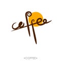 The text coffee written, vector illustration