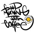 The text coffee written, vector illustration