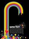 Text concept with rainbow and circles Royalty Free Stock Photo