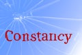 The text Constancy on the broken glass Royalty Free Stock Photo