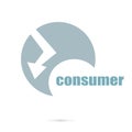 Text Consumer. Business concept . Logo element and Abstract web Icon