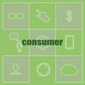 Text Consumer. Business concept . Set of infographics elements