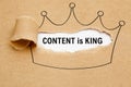 Content Is King Crown Paper Concept Royalty Free Stock Photo