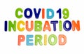 Text COVID-19 INCUBATION PERIOD on a white