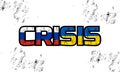 Text crisis with flag russia and ukraine