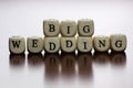 Text cube happy wedding Royalty Free Stock Photo