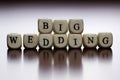 Text cube happy wedding Royalty Free Stock Photo