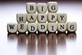 Text cube happy wedding Royalty Free Stock Photo
