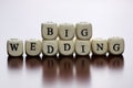 Text cube happy wedding Royalty Free Stock Photo