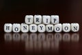 Text cube honeymoon Royalty Free Stock Photo