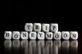 Text cube honeymoon Royalty Free Stock Photo