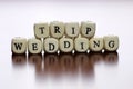 Text cube honeymoon Royalty Free Stock Photo