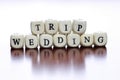 Text cube honeymoon Royalty Free Stock Photo
