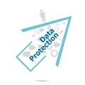 Text Data Protection. Security concept . Data protection and secure elements inforgaphic Royalty Free Stock Photo