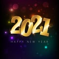 Happy new year 2021 banner.Golden Vector luxury text 2021 Happy new year. Gold Festive Numbers Design. Happy New Year.