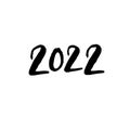 2022 text design Black color, Collection of Happy New Year and happy holidays, lettering design element, handwritten isolated on