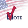 Text design concept VOTE. Voting in America. Template Elections background.