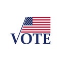 Text design concept VOTE. Voting in America. Template Elections icons. Vote label.