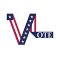 Text design concept VOTE. Voting in America. Template Elections icons. Vote label.