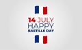 Text design greeting card for the French National Day, July 14. Vive La France. Long Live France. Royalty Free Stock Photo