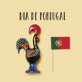 Text Dia de Portugal, the national day of Portugal