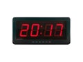 close up red led light illumination numbers 2017 on black digital electric alarm clock face isolated on white background Royalty Free Stock Photo