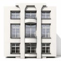 Bauhaus Architecture: Large House Window Frame On White Background Royalty Free Stock Photo