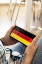 Text do you speak German in German in a smartphone Royalty Free Stock Photo