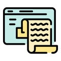 Text document in app window icon color outline vector Royalty Free Stock Photo
