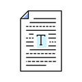 text document nlp color icon vector illustration Royalty Free Stock Photo