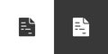 Text document. Paper with content. Isolated icon on black and white background. Commerce glyph vector illustration Royalty Free Stock Photo