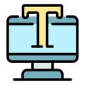 Text editor icon color outline vector Royalty Free Stock Photo