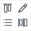 text editor line icons. linear set. quality vector line set such as horizontal alignment, bullets, pencil