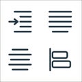 text editor line icons. linear set. quality vector line set such as align left, center alignment, justify text