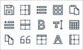 Text editor line icons. linear set. quality vector line set such as border, border, copy, font, quote, right indent, font, border