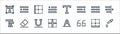 Text editor line icons. linear set. quality vector line set such as eye dropper, quote, border, capital letter, columns, border, Royalty Free Stock Photo