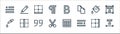 Text editor line icons. linear set. quality vector line set such as text, left indent, scissors, eye dropper, paint bucket, border