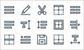 Text editor line icons. linear set. quality vector line set such as text, save, border, border, right indent, align left, border, Royalty Free Stock Photo