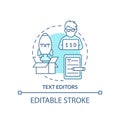 Text editors turquoise concept icon