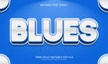 Blues editable text effect and style