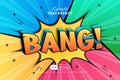 Comic text effect bang style. Royalty Free Stock Photo