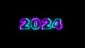 2024 text effect with blue and purple