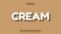 Cream Text Effect, Editable Text Effect Royalty Free Stock Photo