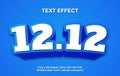 Vector 1212 editable text effect template Royalty Free Stock Photo
