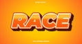 Editable 3d text effect, text effect style,  text effect template, RACE text effect Royalty Free Stock Photo